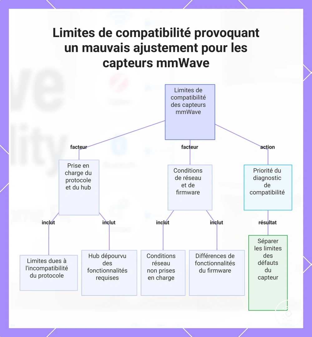 Limites de compatibilité provoquant un mauvais ajustement pour les capteurs mmWave