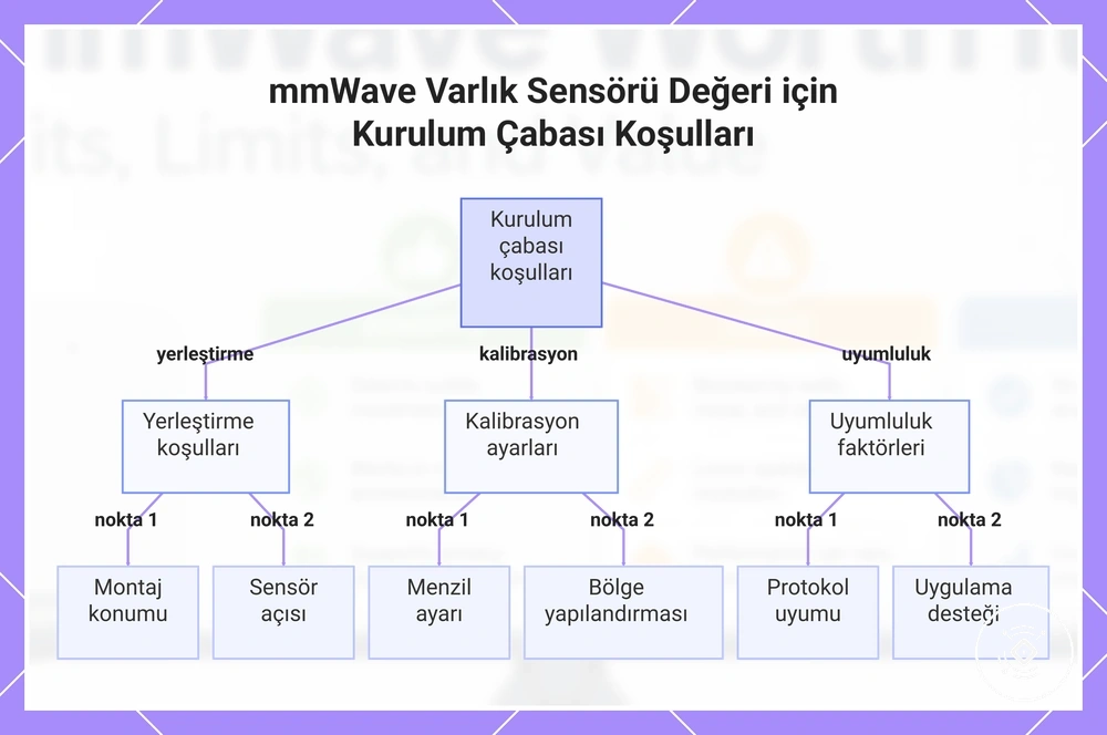 mmWave Varlık Sensörü Değeri için Kurulum Çabası Koşulları