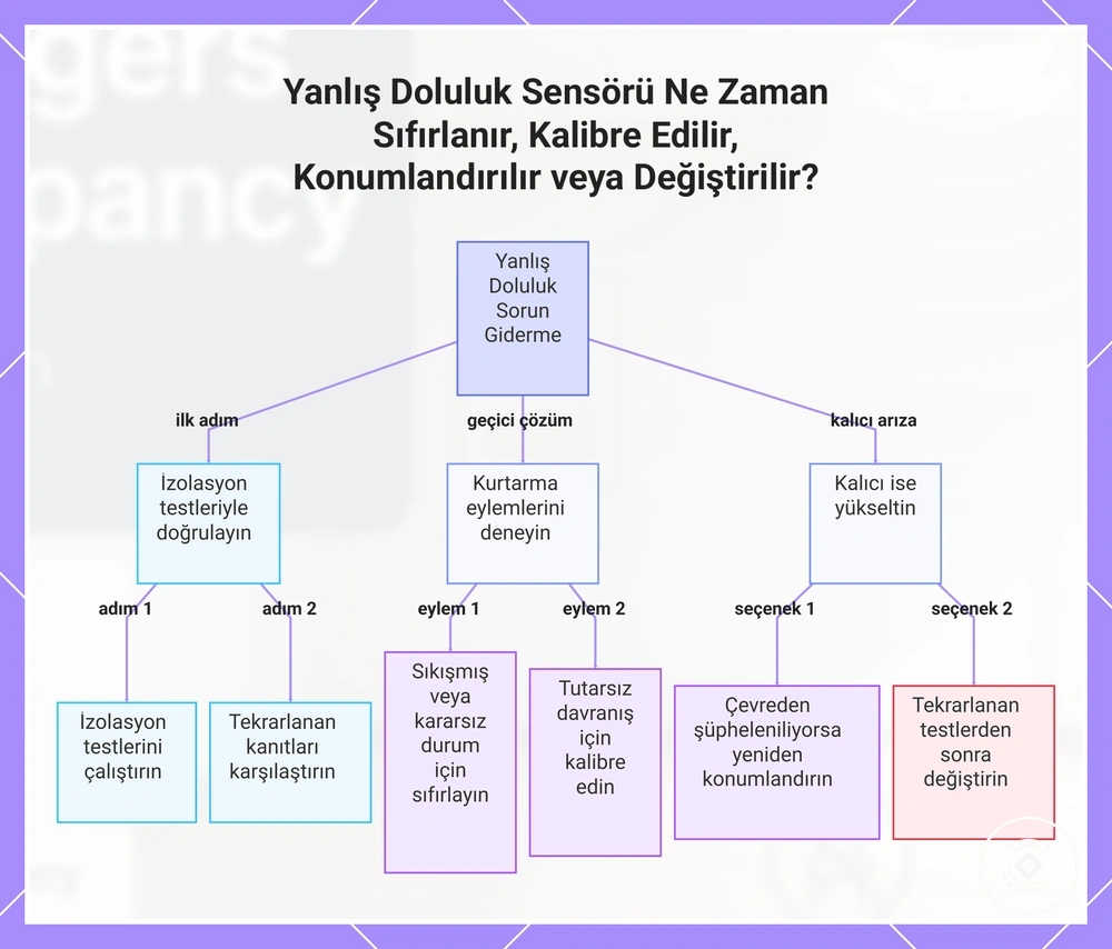 Yanlış Doluluk Sensörü Ne Zaman Sıfırlanır, Kalibre Edilir, Konumlandırılır veya Değiştirilir?