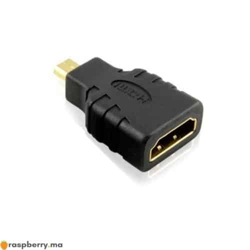 Adaptateur Micro HDMI-M à HDMI-F - Raspberry Pi Maroc