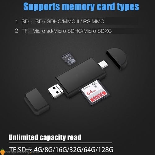 5 en 1-Lecteur de carte mémoire 3-5 en 1, adaptateur d'extension