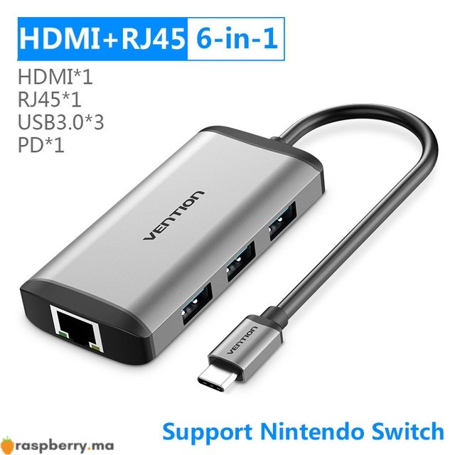 Adaptateur USB type C vers HDMI - Raspberry Pi Maroc